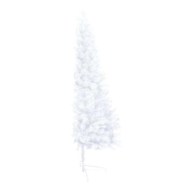 Künstlicher Halb-Weihnachtsbaum Beleuchtung Kugeln Weiß 150 cmWeiß und grau