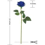 12 stuks Kunstmatige Rozen, 53cm Kunstrozen Enkele Lange Steel , Realistische voor Bruiloftsboeket, Thuis Tuin Woonkamer Hotel Kantoor Decoratie (Blau)