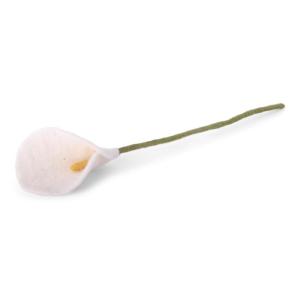 Vilten bloemen, handvilt, enkele lelie/flamingobloem/calla, bloemen van vilt, Fair Trade handgemaakt (1 bloem (wit))