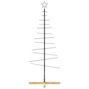 Weihnachtsbaum Metall mit Holzständer Schwarz 150 cm,Moderner Weihnachtsbaum aus Metall mit Silikonhalterungen für kreative DIYDeko Künstliche Weihnachtsbäume, Saisonale Deko