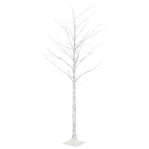 LED Birke Warmweiß 128 LEDs Beleuchtet Birkenbaum Lichterbaum Leuchtbaum Weihnachtsdeko Beleuchtung Dekobaum Kunstbaum 220cm