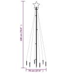 Led-kerstboom met haringen, lichtboom, kerstdecoratie, ster, verlichting, buitenverlichting, lichtketting, warmwit, 108 leds, 180 cm