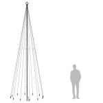 Kerstboom met haringen, lichtboom, kerstdecoratie, sterverlichting, buiten, verlichte lichtketting, meerkleurig, 732 leds, 500 cm