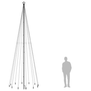 Kerstboom met haringen, lichtboom, kerstdecoratie, sterverlichting, buiten, verlichte lichtketting, meerkleurig, 732 leds, 500 cm