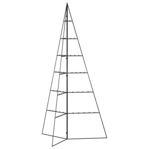 Christbaum Metallbaum, Metall-Weihnachtsbaum für Dekorationen Schwarz 140 cm Tannenbaum Künstlich Garten-Deko für Draußen