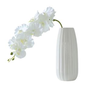 Kunstblumen Phalaenopsis-Orchidee in weißer Vase, künstliche Orchideenblumen, Pflanzen, für Büro, Schreibtisch, Hochzeit, Party, Dekoration, Badezimmer-Ornamente für jeden Anl