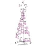 Kerstboom kegelvorm met ballen 80 leds warm wit 120 cm