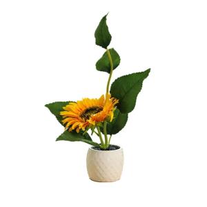 Kunstblumen Künstliche Sonnenblumen-Topfpflanzen, gelbe Kunstblume, für Flora-Arrangement, Küche, Büro, Tisch, Schreibtischdekoration für jeden Anlass