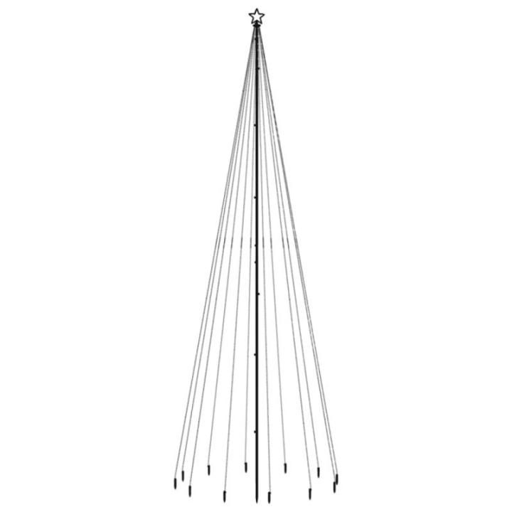 Kerstboom met haringen, lichtboom, kerstdecoratie, sterverlichting, buiten, verlichte lichtketting, warmwit, 732 leds, 500 cm