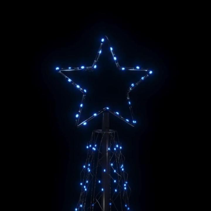 LED Weihnachtsbaum Kegelform Tannenbaum Lichterbaum Weihnachtsdeko Stern Beleuchtung Außen Beleuchtet Lichterkette Blau 500 LEDs 100x300cm