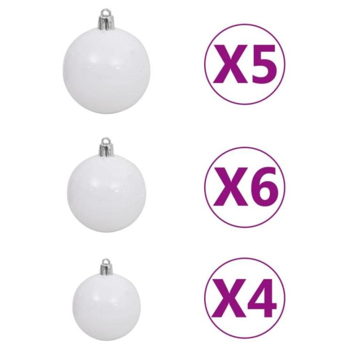 Wiederverwendbar Künstlicher Weihnachtsbaum mit Beleuchtung und Kugeln 180 cm H Christmas Tree Tannenbaum Weihnachtsdeko Christbaum Kunstbaum Halloween Weihnachtsbaum PVC und Stah
