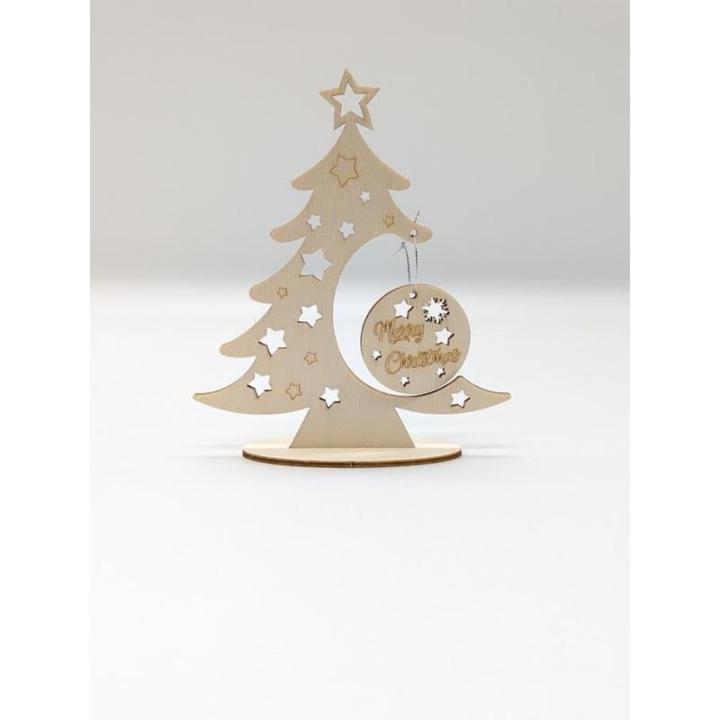 Weihnachtsbaum aus Holz, DIY Weihnachtsbaum mit Weihnachtskugeln, Weihnachtsdekoration für Zuhause, hergestellt in Italien