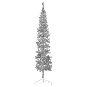 Künstlicher Weihnachtsbaum Silber 210 cm Höhe PVC-Material Halb-Weihnachtsbaum Platzsparend Wand Christbaum Innen- und Außenbereich Wirtschaftliche Weihnachtsdekoration Festlich