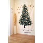 Xmas Tree Tapestry met LED Star Light Merry Christmas Achtergrond Muur Opknoping Art Tapestries voor Fotografie Deken Festival Decor (Klein)
