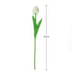 20 stuks PU Real Touch Latex Kunstmatige tulpen neptulpen bloemen boeketten bloemenarrangement voor huis kamer bruiloftsboeket middenstuk, wit