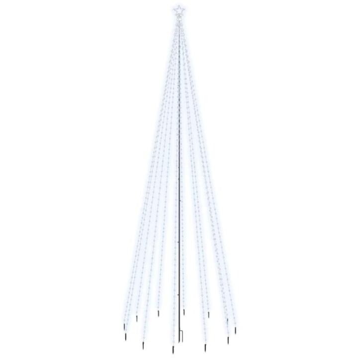 Kerstboom met haringen, lichtboom, kerstdecoratie, sterverlichting, buiten, verlichte lichtketting, koudwit, 732 leds, 500 cm