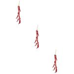 3 Stück Schnur Künstlicher Roter Pfeffer Küche Zum Aufhängen Künstliches Gemüse Falsches Gemüse-Chili Simulation Pfeffer Wohnaccessoires Dekor Lebensmitteldekor Pflanzen Dek