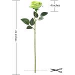 12 stuks Kunstmatige Rozen, 53cm Kunstrozen Enkele Lange Steel , Realistische voor Bruiloftsboeket, Thuis Tuin Woonkamer Hotel Kantoor Decoratie (Grün)
