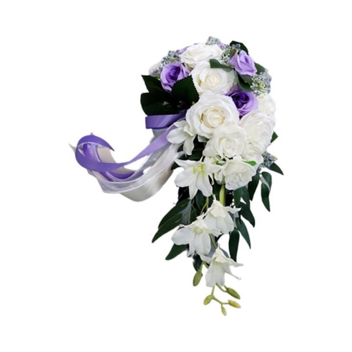 Wassertropfen Rose Hochzeit Brautstrauß Romantische Halten Blume Braut Brautsträuße Brautjungfer Blumenstrauß Valentinstag Dekoration