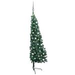 Künstlicher Halb-Weihnachtsbaum Beleuchtung Kugeln Grün 150 cmGrün und grau