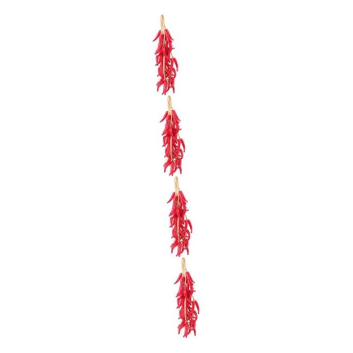 4 Sätze Simulierte Hängende Knoblauchspieße Simulationspaprika Modelle Wohnraumdeko Ladeneinrichtung Falsche Paprika Aufhängen Realistische Paprikaverzierungen Schaum 5 Stück 