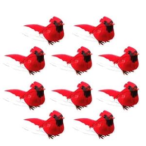 Rode kardinaal, kerstboomdecoratie, vogelknutselset voor boom, huis, tuin, feestdecoraties in de open lucht (B1-10 stuks Cardinal)