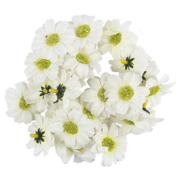 Decoratieve bloemen, , verschillende soorten, ca. diameter 4-5 cm (margriet - wit - 27 stuks)