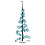 Kerstboom kegelvorm met ballen 80 leds warm wit 120 cm