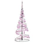 Kerstboom kegelvorm met ballen 80 leds warm wit 120 cm