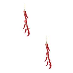 2 Stück Schnur Künstlicher Roter Pfeffer Gefälschter Mais Gefälschtes Chili-Modell Küche Hängendes Chili Küche Zum Aufhängen Falsches Gemüse-Chili Simulation Pfeffer Obstd