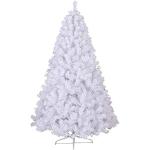 Weihnachtsbaum mit Licht, großer Weihnachtsbaum, weiß, künstlicher Weihnachtsbaum mit Scharnieren und Metallständer (Farbe: weiß, Größe: 150 cm) (weiß 210 cm)