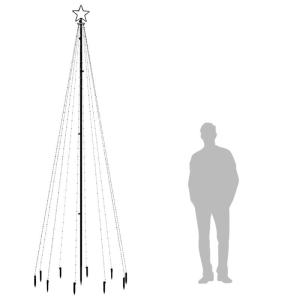 LED kerstboom met haringen lichtboom kerstdecoratie ster verlichting buiten verlichte lichtketting blauw 310 leds 300 cm