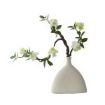 Kunstblumen Künstliche Pflaumenblüten, Pflaumenblüte im Zen-chinesischen Stil, für Heimtisch, Büro, Party, Dekoration (weiße weiße Keramikvase) für jeden Anlass