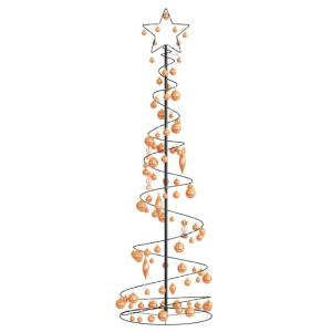 Weihnachtsbaum Kegelform mit Kugeln 120 LEDs Warmweiß 180 cm