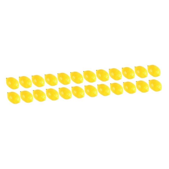 24 STK Mini-Zitronenimitat Simulationszitronen Dekor Mini-Spielzeug Lebensechte Mini-Zitrone Miniaturen künstliche Zitronen bastelzeug Foto-Requisiten Miniatur-Zitrone PVC Yellow