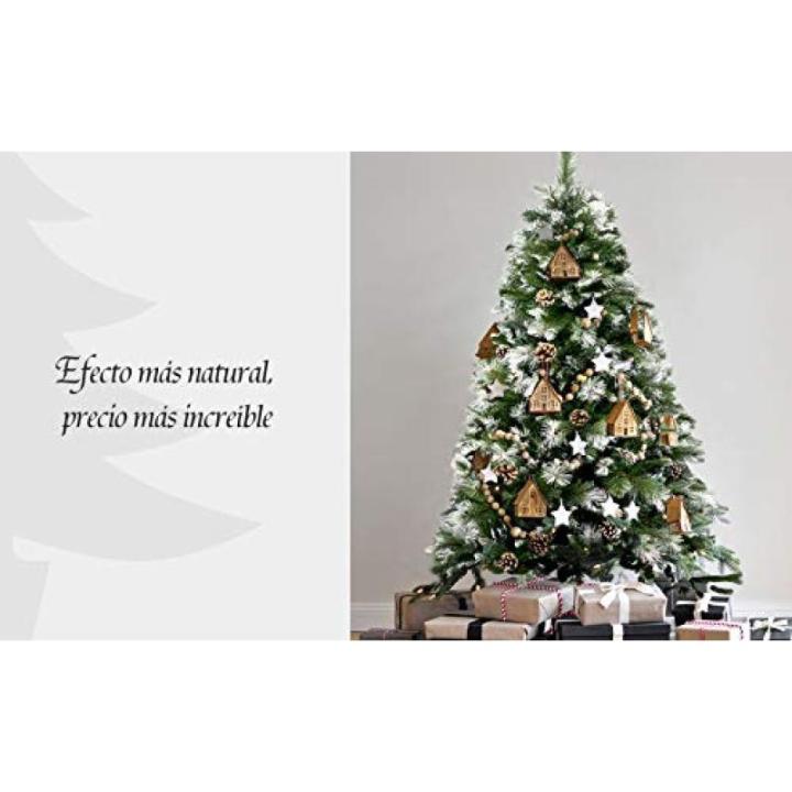 Kunstkerstboom extra gevuld met gecombineerde dubbele bladeren 150-240cm met metalen standaard (Besneeuwd, 150cm 418Tips)