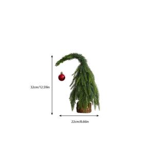 Kleiner Weihnachtsbaum 30 cm/45 cm/60 cm Christbaumschmuck, Bezaubernder Christbaumschmuck mit krummem Hals, künstlicher Mini-Weihnachtsbaum für Weihnachten, Festliche Feiertage,