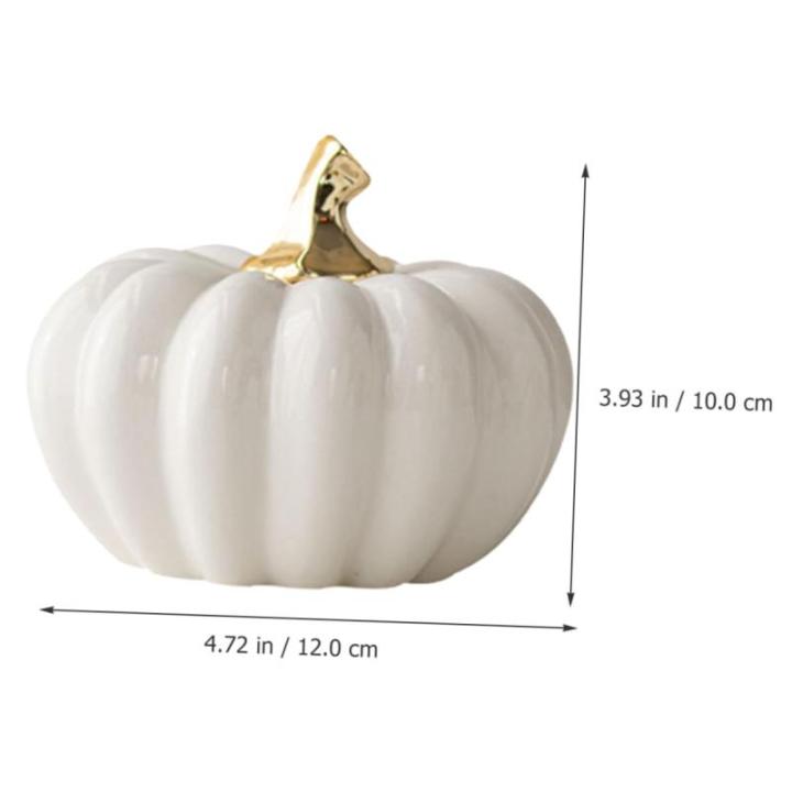 Nordic Keramische Pompoen Kunstmatige Groente Pompoen Decoraties Realistisch Pompoen Mini Pompoen Sculptuur Thanksgiving Pompoen Figuur Huishoudelijke Producten Bureau Wit