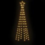 Led-kerstboom met haringen, lichtboom, kerstdecoratie, ster, verlichting, buitenverlichting, lichtketting, warmwit, 108 leds, 180 cm
