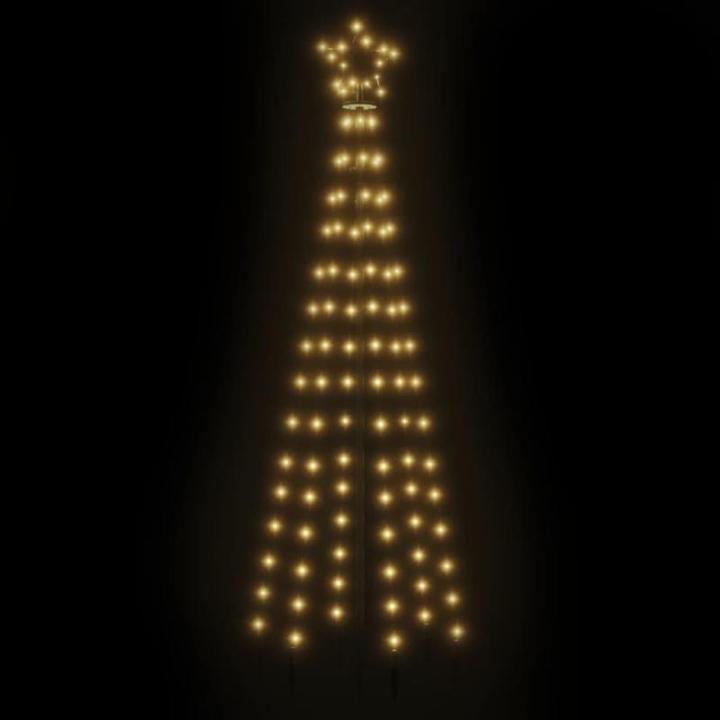 Led-kerstboom met haringen, lichtboom, kerstdecoratie, ster, verlichting, buitenverlichting, lichtketting, warmwit, 108 leds, 180 cm