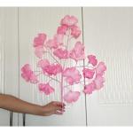 12Pcs 60Cm Wit Ginkgo Biloba Maidenhair Boom Blad Bladeren Tak Zijde Kunstmatige Voor Bruiloft Home Office Hotel Decoratie (Roze)