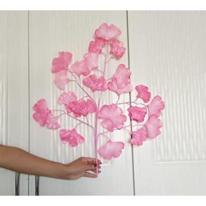 12Pcs 60Cm Wit Ginkgo Biloba Maidenhair Boom Blad Bladeren Tak Zijde Kunstmatige Voor Bruiloft Home Office Hotel Decoratie (Roze)