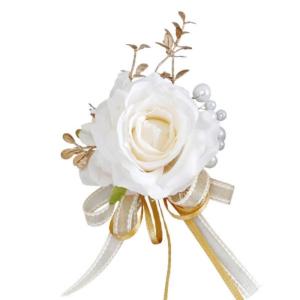 Stück Elegante Boutonniere/Armbänder mit Kunstrosen, stilvolle Accessoires für Brautpartys, Elegante Verzierungen für die Hochzeit