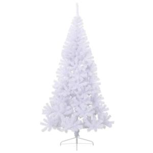 nordmanntanne künstlich,Weihnachtsbaum weiß 60cm,Künstlicher Halber Weihnachtsbaum mit Ständer Weiß 240 cm PVCGeeignet für Patio, Schlafzimmer, Wohnzimmer, Weihnachten