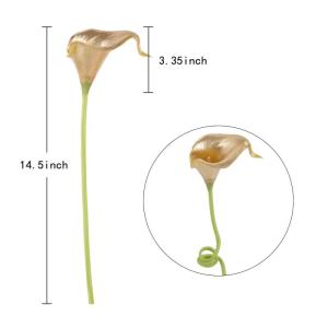 Goldblumen, 24 Stück goldene Calla-Lilien, künstliche Blumen zur Dekoration für selbstgemachte Hochzeitssträuße, Tafelaufsätze, Brautparty, Party, Zuhause, Blumenarrangement,