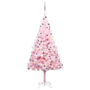 Wiederverwendbar Künstlicher Weihnachtsbaum mit Beleuchtung und Kugeln 210 cm H Christmas Tree Weihnachtsdeko Christbaum Kunstbaum Halloween Weihnachtsbaum Tannenbaum PVC und Stah