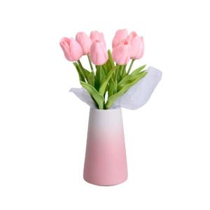 Kunstblumen 8 künstliche Tulpenblumen in Vase, Tischküchendekoration, 11,8-Zoll-Tulpen, Bürodekoration, Schlafzimmerdekoration für jeden Anlass
