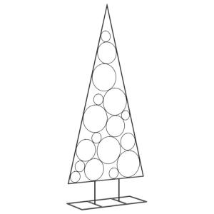 Metalen kerstboom groot voor decoraties, dennenboom van metaal, 180 cm, kerstboom met standaard, ruimtebesparende doe-het-zelf decoratie, dennenboom, zwart