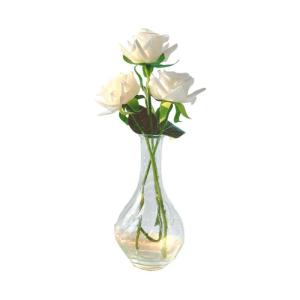 Kunstblumen Künstliche Rosenblumen, mit in Einer durchsichtigen Vase, Faux echter Hauch von Rosenstrauß, Blumenarrangement, Festival-Dekoration, 5 Farben für jeden Anlass