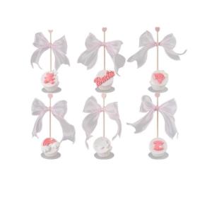 Handgefertigte Kuchenmodell-Simulation, Donut-Fondant-Kuchen, rosa Serie, gefälschte Dessert-Dekorationen, niedliche Geburtstags-, Hochzeitsfeier-Foto-Requisiten – Lutscher-Set